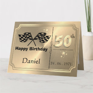 Carte d'anniversaire personnalisée en or pour frèr