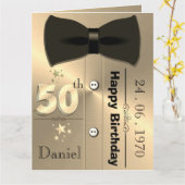 Carte d'anniversaire personnalisée en or pour homm (Fleur jaune)