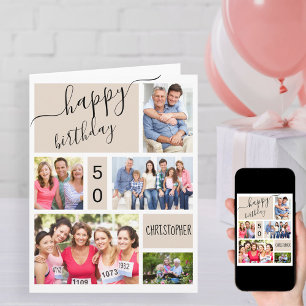 Carte d'anniversaire personnalisée en pierre avec 