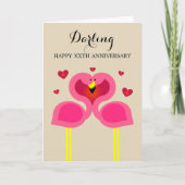 Carte d'anniversaire personnalisée Flamingo Love (Devant)