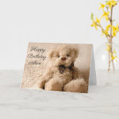 Carte d'anniversaire personnalisée - Fluffy Teddy (Fleur jaune)