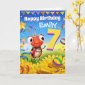 Carte d'anniversaire personnalisée Gamme Little La (Fleur jaune)