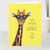 Carte d'anniversaire personnalisée - Girafe 'Reste (Devant)