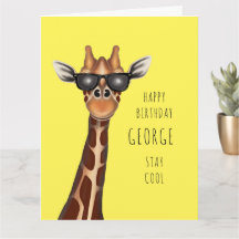 Carte d'anniversaire personnalisée - Girafe 'Reste