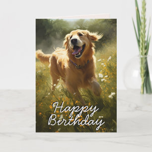 Carte d'anniversaire personnalisée Happy Golden Re