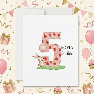 Carte d'anniversaire personnalisée Lapin 5 ans pou