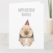Carte d'anniversaire personnalisée - Lapin adorabl (Devant)