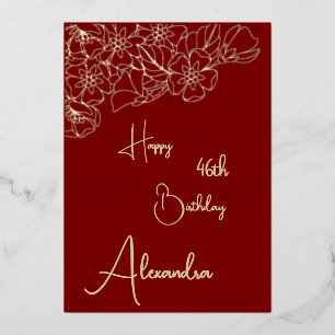 Carte d'anniversaire personnalisée Marron & Or nom