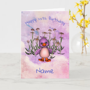 Carte d'anniversaire personnalisée mignonne mauve