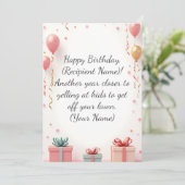 Carte d'anniversaire personnalisée moderne Nom per (Debout devant)