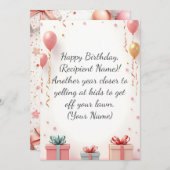 Carte d'anniversaire personnalisée moderne Nom per (Devant / Derrière)