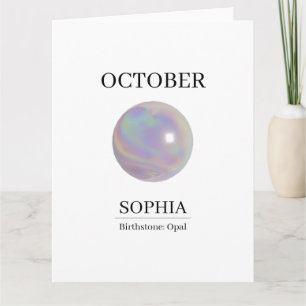 Carte d'anniversaire personnalisée Opale d'Octobre