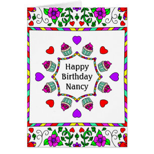 Carte d'anniversaire personnalisée Page de coloria