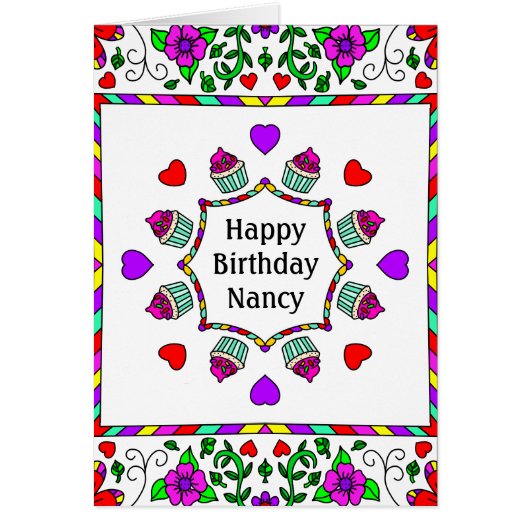 Carte d'anniversaire personnalisée Page de coloria (Devant)