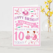 Carte d'anniversaire personnalisée par ballerine (Fleur jaune)