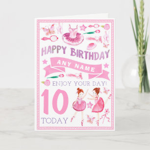 Carte d'anniversaire personnalisée par ballerine