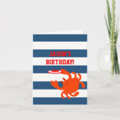 Carte d'anniversaire personnalisée par crabe (Devant)
