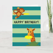 Carte d'anniversaire personnalisée par jungle de (Devant)