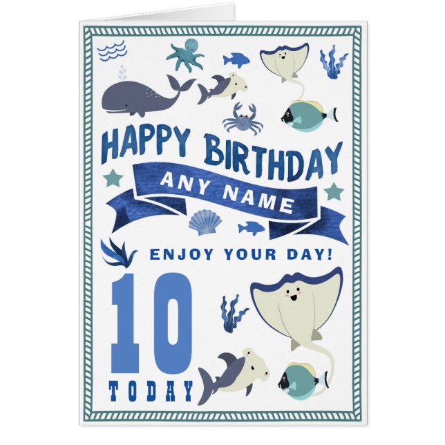 Carte d'anniversaire personnalisée par poisson de (Devant)
