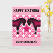 Carte d'anniversaire personnalisée Pink Pony pour (Fleur jaune)