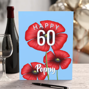 Carte d'anniversaire personnalisée Poppy 60