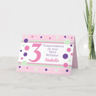 Carte d'anniversaire personnalisée pour 3 ans !