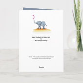 Carte d'anniversaire personnalisée pour bébé éléph (Dos)
