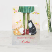 Carte d'anniversaire personnalisée pour chat tigré