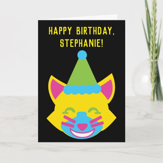 Carte d'anniversaire personnalisée pour chats lumi (Devant)