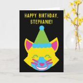 Carte d'anniversaire personnalisée pour chats lumi (Fleur jaune)