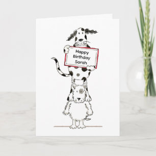 Carte d'anniversaire personnalisée pour chien acro