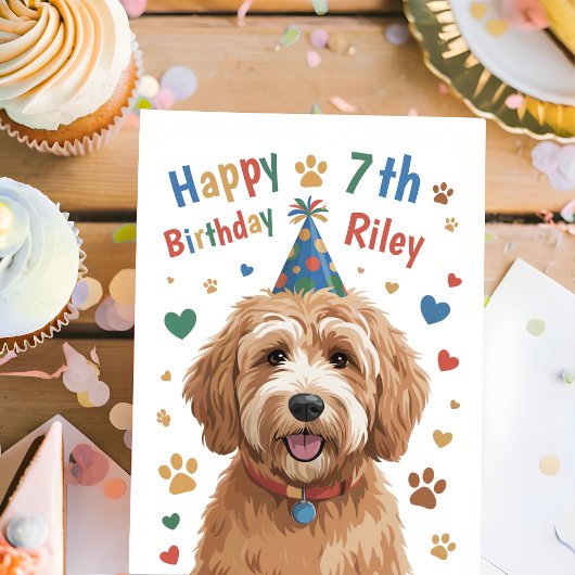 Carte d'anniversaire personnalisée pour chien mign