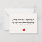 Carte d'anniversaire personnalisée pour copain (Dos)