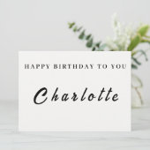 Carte d'anniversaire personnalisée pour elle (Debout devant)