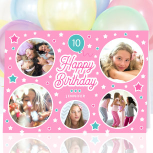 Carte d'anniversaire personnalisée pour fille avec