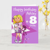 Carte d'anniversaire personnalisée pour fille de 8 (Fleur jaune)