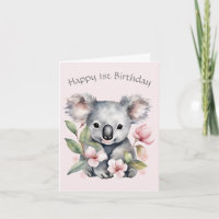 Carte d'anniversaire personnalisée pour koala
