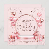 Carte d'anniversaire personnalisée pour la fête ro (Devant / Derrière)