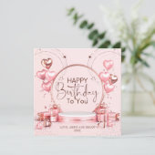 Carte d'anniversaire personnalisée pour la fête ro (Debout devant)