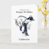 Carte d'anniversaire personnalisée pour l'équitati (Fleur jaune)