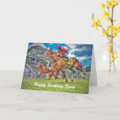 Carte d'anniversaire personnalisée pour les course (Fleur jaune)