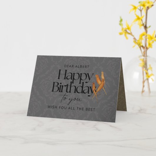 Carte d'anniversaire personnalisée pour les oiseau (Fleur jaune)