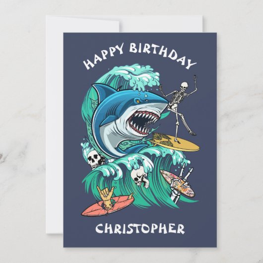 Carte d'anniversaire personnalisée pour les vagues (Devant)