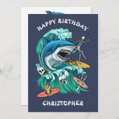 Carte d'anniversaire personnalisée pour les vagues (Devant / Derrière)