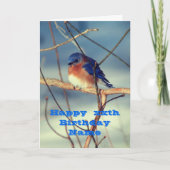 Carte d'anniversaire personnalisée pour oiseaux bl (Devant)