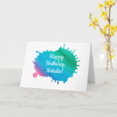 Carte d'anniversaire personnalisée pour peinture à (Fleur jaune)