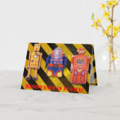Carte d'anniversaire personnalisée pour Robot de j (Fleur jaune)