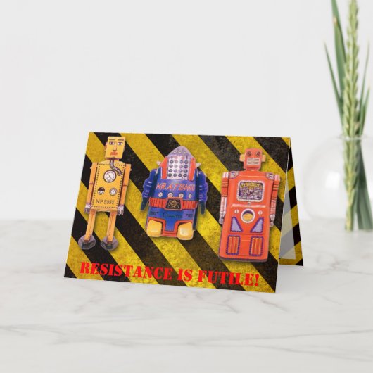 Carte d'anniversaire personnalisée pour Robot de j (Devant)