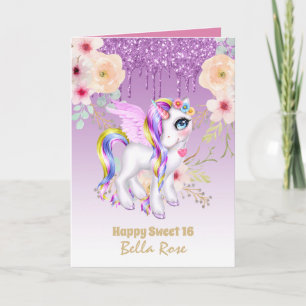 Carte d'anniversaire personnalisée pour Sweet 16 l