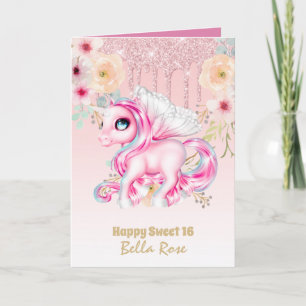 Carte d'anniversaire personnalisée pour Sweet 16 l